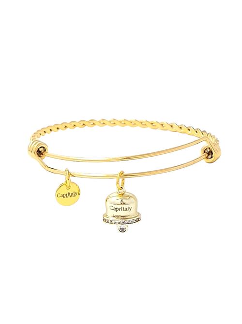 bracciale in metallo con campanella di Capri personalizzabile Capritaly gioielli | BRACCIALRIGIDOCAMPANELLAGOLD